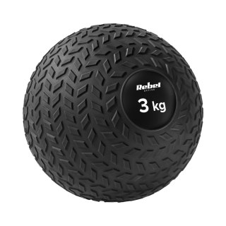 Mała piłka lekarska do ćwiczeń rehabilitacyjna Slam Ball 23cm 3kg, REBEL ACTIVE