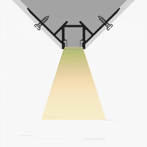 Profil Aluminiowy V-TAC 2mb Anodowany, Klosz Mleczny, Do gipsowania, Narożny zewnętrzny VT-8103