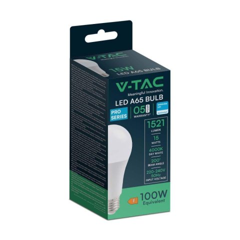 Żarówka LED V-TAC SAMSUNG CHIP 15W E27 A65 VT-21015 6500K 1521lm