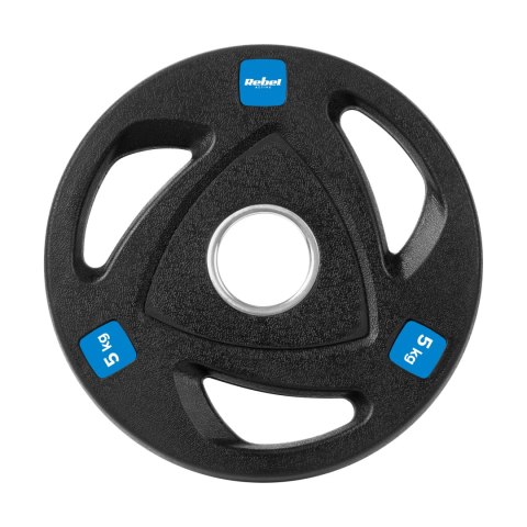 Obciążenie żeliwne olimpijskie gumowane zestaw 4x5kg, otwór 51mm , REBEL ACTIVE