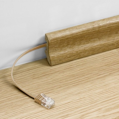 Kabel LAN Patchcord CAT 6 U/UTP płaski biały 0.5m