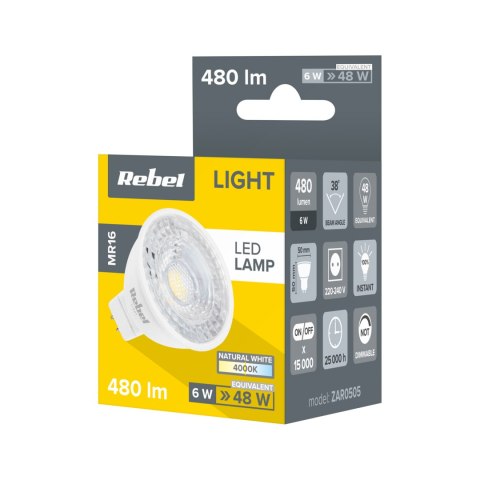 Lampa LED Rebel MR16, 6W, 4000K 230V