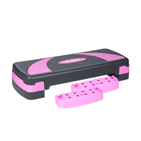 Step do aerobiku i ćwiczeń fitness, 3 stopnie, 78cm, szaro-fioletowy, REBEL ACTIVE