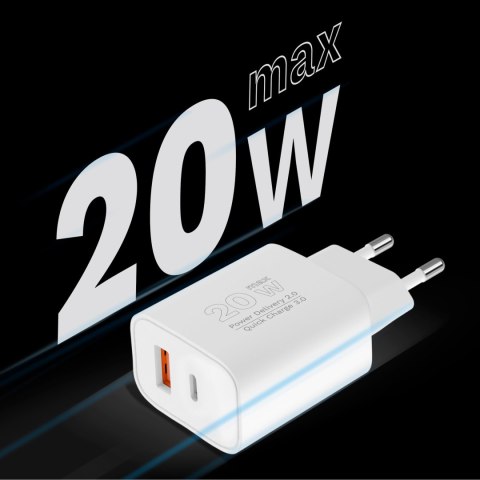 Ładowarka sieciowa Kruger&Matz GaN dual USB z funkcją Power Delivery i Quick Charge