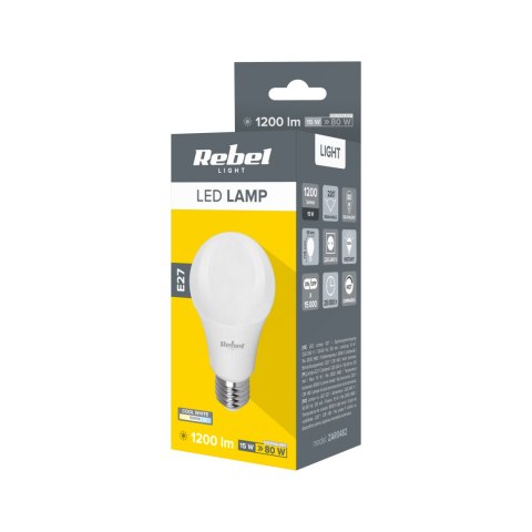 Lampa LED Rebel A60 15W, E27, 6500 K, 230V