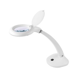 Lampa kosmetyczna do paznokci z lupą na biurko z podświetleniem LED 6W Rebel biała