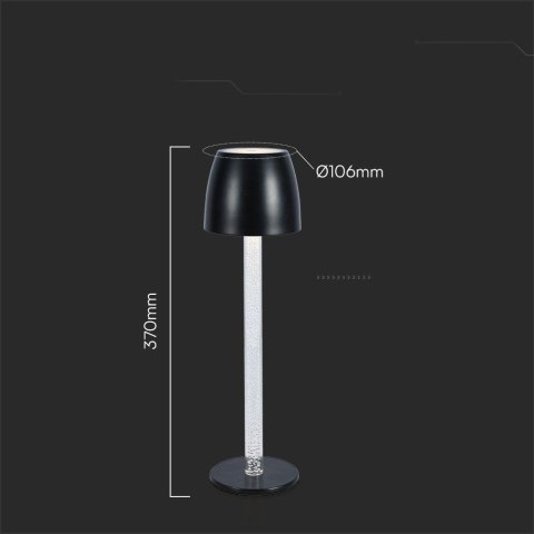 Lampka Biurkowa Nocna V-TAC 3W LED Ładowanie Ściemnianie Czarna VT-7576 3000K 310lm