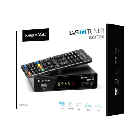 Tuner DVB-T2 H.265 HEVC Kruger&Matz