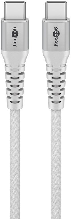 Kabel USB-C 2.0 Goobay SuperSoft TEXTIL biały 3m