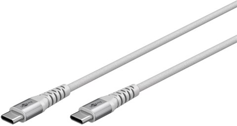 Kabel USB-C 2.0 Goobay SuperSoft TEXTIL biały 3m