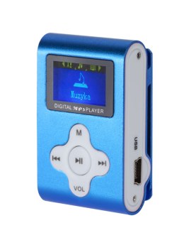 Odtwarzacz MP3 z wyświetlaczem Quer (niebieski)