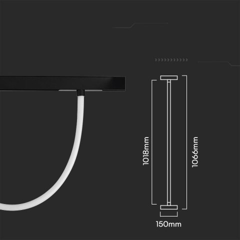 Oprawa Szynosystem Magnetyczny 48V V-TAC 11W LED CCT 30st SMART 100cm WiFi TRACKLIGHT Czarna VT-42112 2700K-6400K 1270lm 3 Lata 