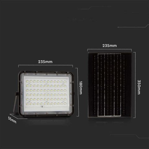 Projektor LED Solarny V-TAC 15W Pilot, AUTO, Timer, IP65 Czarny VT-120W 4000K 1200lm