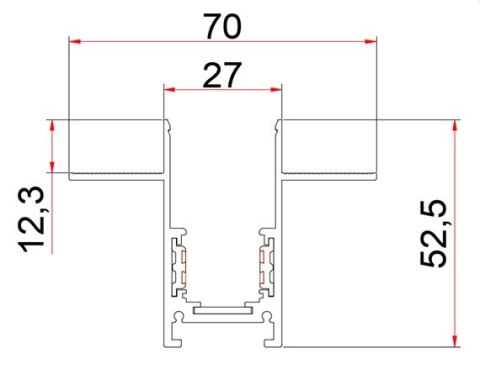 BOWI Szynoprzewód magnetyczny podtynkowy czarna 2,0m