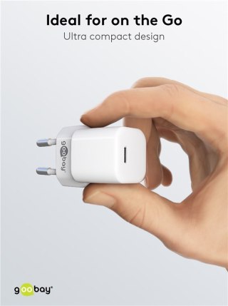 Ładowarka sieciowa USB-C PD GaN 30W Goobay BIAŁA