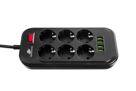 Listwa zasilająca Spacetronik SR-204 6xAC + 4xUSB