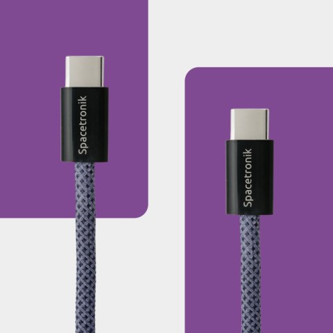 Kabel USB-C PD100/240W Spacetronik 1m granatowy