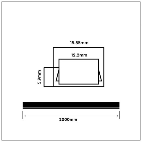 Profil Aluminiowy V-TAC 2mb Anodowany, Klosz Mleczny VT-9327 5 Lat Gwarancji