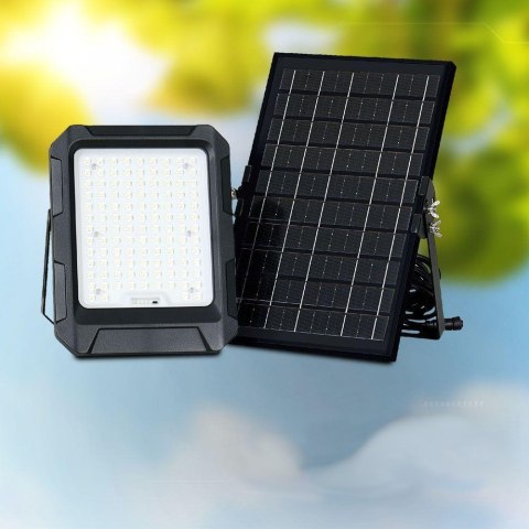 Projektor LED Solarny V-TAC 10W Pilot, AUTO, Timer, IP65 Czarny VT-55W 4000K 1000lm