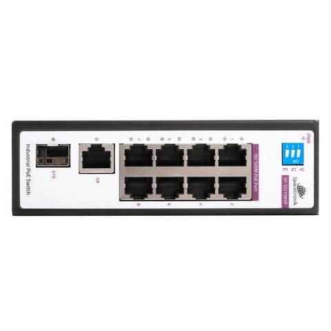 SWITCH 8-portowy SP-SGI108SP Przemysłowy PoE SFP SPACETRONIK