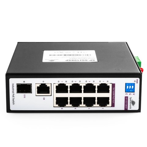 SWITCH 8-portowy SP-SGI108SP Przemysłowy PoE SFP SPACETRONIK