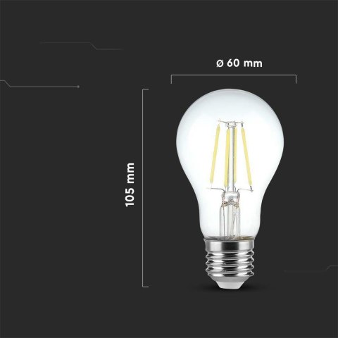 Żarówka LED Filament V-TAC 4W E27 A60 3xKlik Ściemnialna VT-2504 3000K 400lm