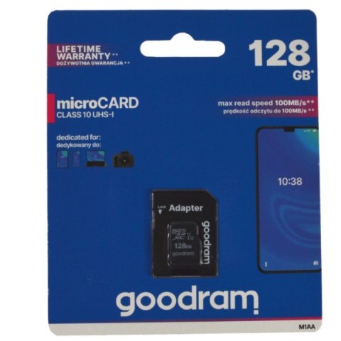 Karta pamięci micro SDXC GOODRAM 128GB Class10 UHS