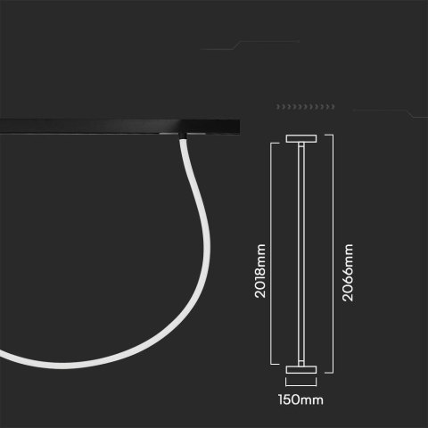 Oprawa Szynosystem Magnetyczny 48V V-TAC 23W LED CCT 30st SMART 200cm WiFi TRACKLIGHT Czarna VT-42024 2700K-6400K 2810lm 3 Lata 