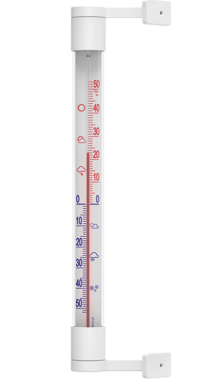 Termometr zewnętrzny biały okienny (-50°C do +50°C) 22cm