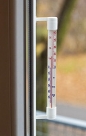 Termometr zewnętrzny biały okienny (-50°C do +50°C) 22cm