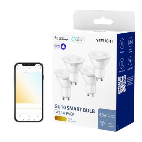 Żarówka LED GU10 WiFi Yeelight W1 Ściemnialna 4szt YEELIGHT