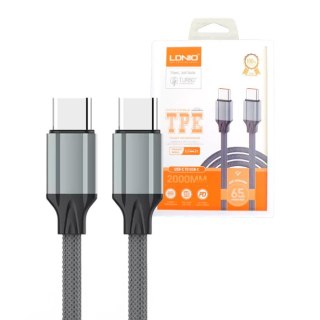 Kabel szybkiego ładowania z TPE 2x USB-C 65W PD 1M LDNIO