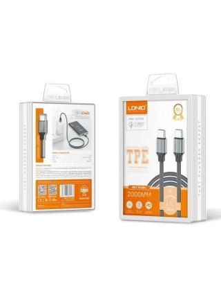 Kabel szybkiego ładowania z TPE 2x USB-C 65W PD 1M LDNIO