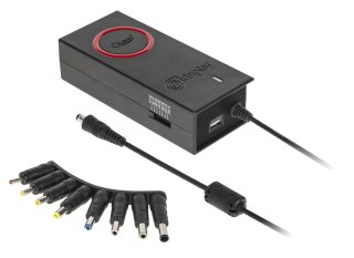 Zasilacz uniwersalny Quer 8 końcówek, USB 90 W / 15-24 V