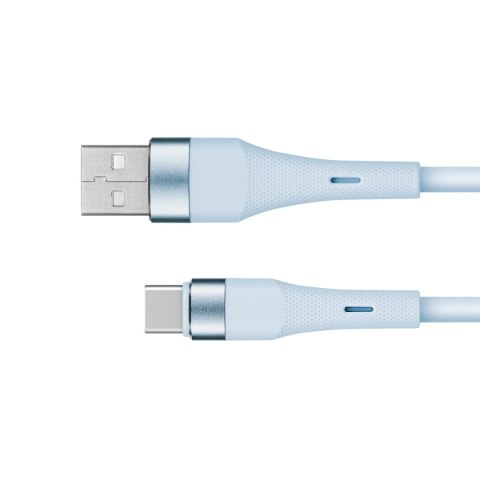 Kabel USB - USB typu C 1 m silikonowy niebieski Kruger&Matz Basic