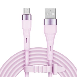 Kabel USB - microUSB 1 m silikonowy różowy Kruger&Matz Basic