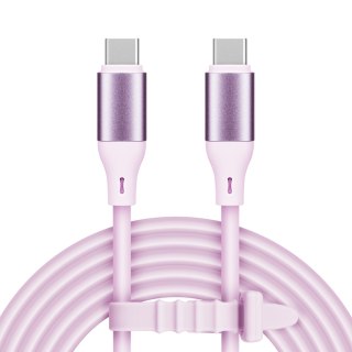 Kabel USB typu C - USB typu C 100 W 1 m silikonowy różowy Kruger&Matz Basic