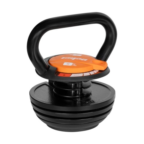 Kettlebell żeliwny automatyczny regulowany 9kg, REBEL ACTIVE