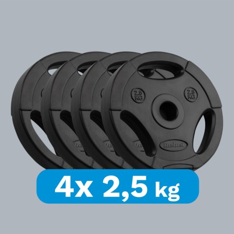 Zestaw obciążeń bitumicznych 4x2.5kg, otwór 31mm, talerz z uchwytami, REBEL ACTIVE