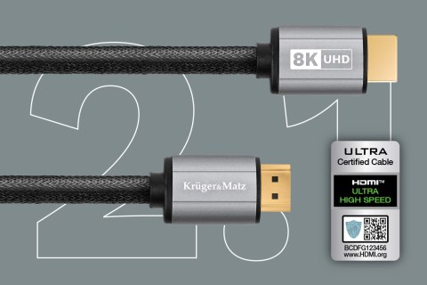 Kabel HDMI-HDMI 2.1 8K 0,9 m Kruger&Matz