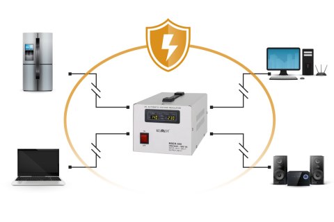 Automatyczny stabilizator napięcia KEMOT MSER-500 (500 VA, serwomotor)