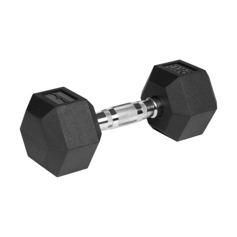 Hantle żeliwne gumowane HEX 2x9 kg REBEL ACTIVE