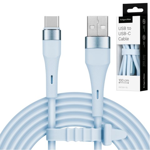 Kabel USB - USB typu C 1 m silikonowy niebieski Kruger&Matz Basic