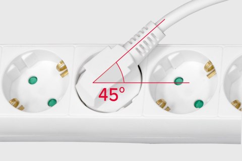 Przedłużacz biały 6 gniazd typu niemieckiego, dł. 1,5m (3x1.0) z przełącznikiem
