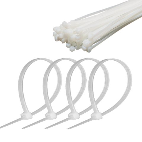 Opaska zaciskowa 4,8 mm/30 cm biała Cabletech 50szt.