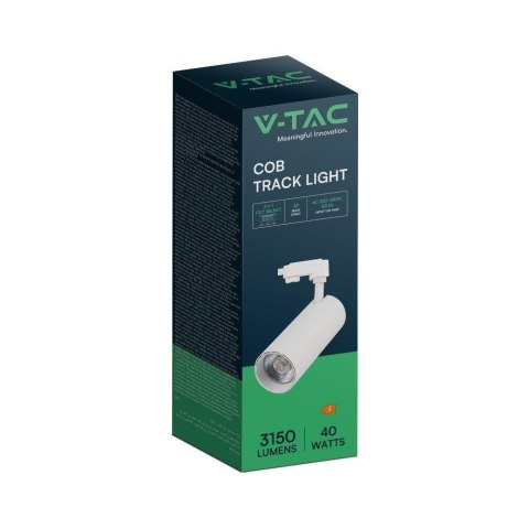 Oprawa Szynosystem 3F V-TAC 40W LED 35st CCT CRI90+ Biała VT-47050 2700K-4000K-6000K 3150lm