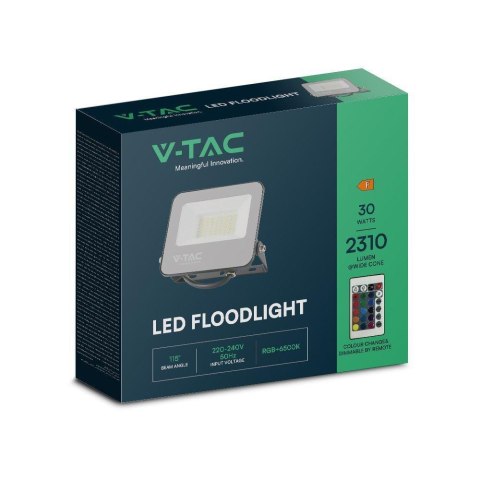 Projektor LED V-TAC 30W Czarny IP65 Pilot VT-44034 RGB+6500K 2310lm