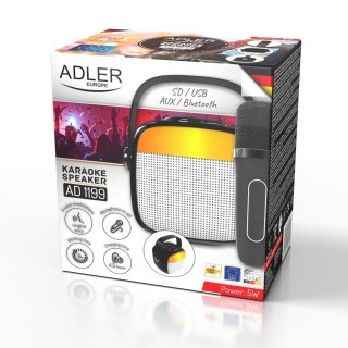 Adler Głośnik do karaoke z mikrofonem - SD/USB/AUX/Bluetooth