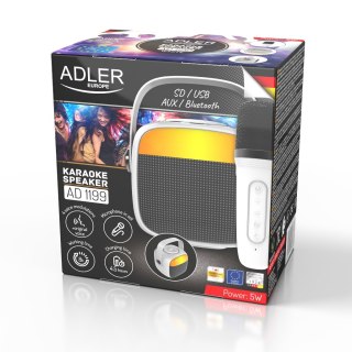 Adler Głośnik do karaoke z mikrofonem - SD/USB/AUX/Bluetooth