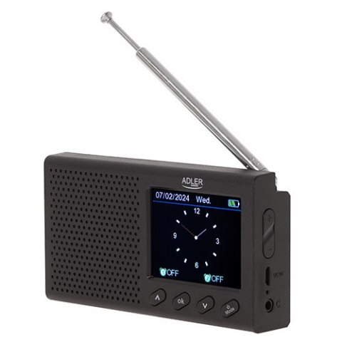 Adler Radio Przenośne - LCD - FM - Bluetooth - Zegar